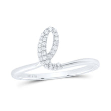Load image into Gallery viewer, Sterling Silver Diamond Initial "L" Women's Ring 1/10 Cttw - Splendid Jewellery