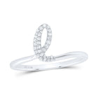 Sterling Silver Diamond Initial "L" Women's Ring 1/10 Cttw - Splendid Jewellery