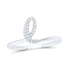 Sterling Silver Diamond Initial 