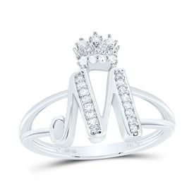 Sterling Silver Diamond Initial 