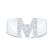 Load image into Gallery viewer, Sterling Silver Diamond Initial "M" Men's Ring 1/5 Cttw - Splendid Jewellery