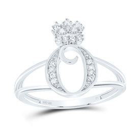 Sterling Silver Diamond Initial 