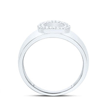 Load image into Gallery viewer, Sterling Silver Diamond Initial "O" Men's Ring 1/8 Cttw - Splendid Jewellery