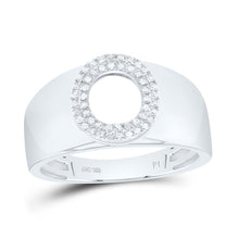 Load image into Gallery viewer, Sterling Silver Diamond Initial "O" Men's Ring 1/8 Cttw - Splendid Jewellery
