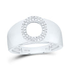 Sterling Silver Diamond Initial "O" Men's Ring 1/8 Cttw - Splendid Jewellery