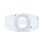 Sterling Silver Diamond Initial "O" Men's Ring 1/8 Cttw - Splendid Jewellery