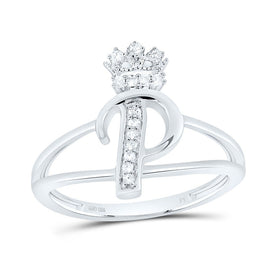 Sterling Silver Diamond Initial 