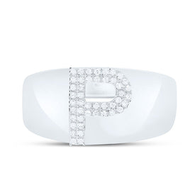 Sterling Silver Diamond Initial 