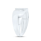Sterling Silver Diamond Initial "P" Men's Ring 1/8 Cttw - Splendid Jewellery