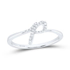 Sterling Silver Diamond Initial "P" Women's Ring 1/12 Cttw - Splendid Jewellery