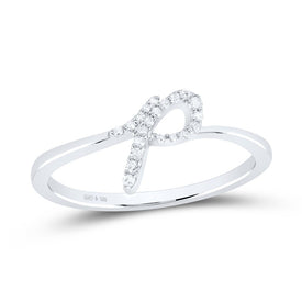 Sterling Silver Diamond Initial 