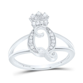 Sterling Silver Diamond Initial 