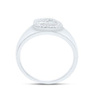 Sterling Silver Diamond Initial "Q" Men's Ring 1/6 Cttw - Splendid Jewellery