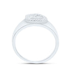 Sterling Silver Diamond Initial "Q" Men's Ring 1/6 Cttw - Splendid Jewellery