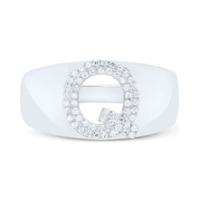 Load image into Gallery viewer, Sterling Silver Diamond Initial "Q" Men's Ring 1/6 Cttw - Splendid Jewellery