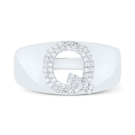 Sterling Silver Diamond Initial 
