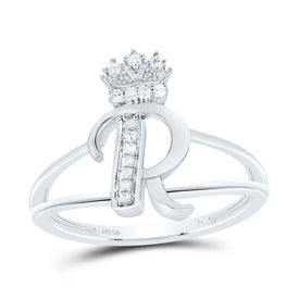 Sterling Silver Diamond Initial 