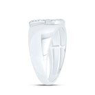 Sterling Silver Diamond Initial "R" Men's Ring 1/6 Cttw - Splendid Jewellery