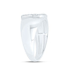 Sterling Silver Diamond Initial "R" Men's Ring 1/6 Cttw - Splendid Jewellery