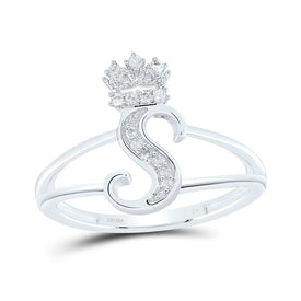 Sterling Silver Diamond Initial 