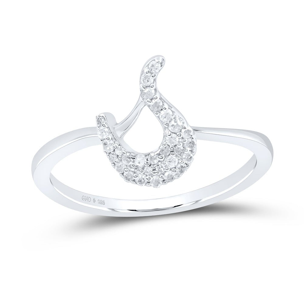 Sterling Silver Diamond Initial "S" Women's Ring 1/8 Cttw - Splendid Jewellery