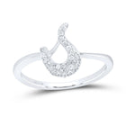 Sterling Silver Diamond Initial "S" Women's Ring 1/8 Cttw - Splendid Jewellery