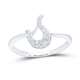Sterling Silver Diamond Initial 