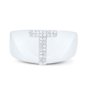 Sterling Silver Diamond Initial 