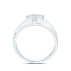 Sterling Silver Diamond Initial "T" Men's Ring 1/10 Cttw - Splendid Jewellery