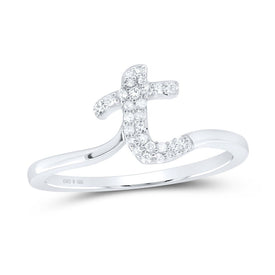 Sterling Silver Diamond Initial 