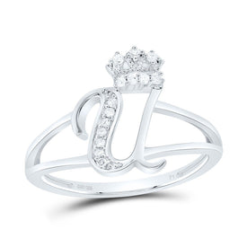 Sterling Silver Diamond Initial 