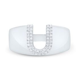 Sterling Silver Diamond Initial 