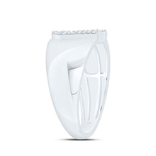 Load image into Gallery viewer, Sterling Silver Diamond Initial "U" Men's Ring 1/8 Cttw - Splendid Jewellery