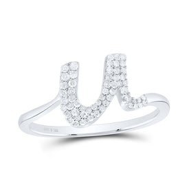 Sterling Silver Diamond Initial 