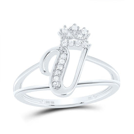 Sterling Silver Diamond Initial 