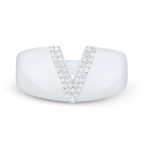 Sterling Silver Diamond Initial 