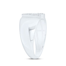 Load image into Gallery viewer, Sterling Silver Diamond Initial "V" Men's Ring 1/10 Cttw - Splendid Jewellery