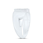 Sterling Silver Diamond Initial "V" Men's Ring 1/10 Cttw - Splendid Jewellery
