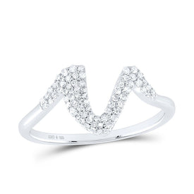 Sterling Silver Diamond Initial 