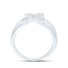 Sterling Silver Diamond Initial "X" Men's Ring 1/8 Cttw - Splendid Jewellery