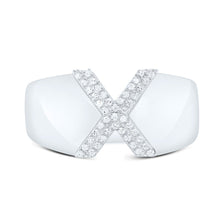 Load image into Gallery viewer, Sterling Silver Diamond Initial "X" Men's Ring 1/8 Cttw - Splendid Jewellery