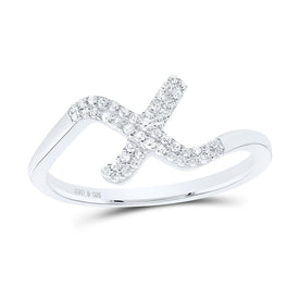 Sterling Silver Diamond Initial 