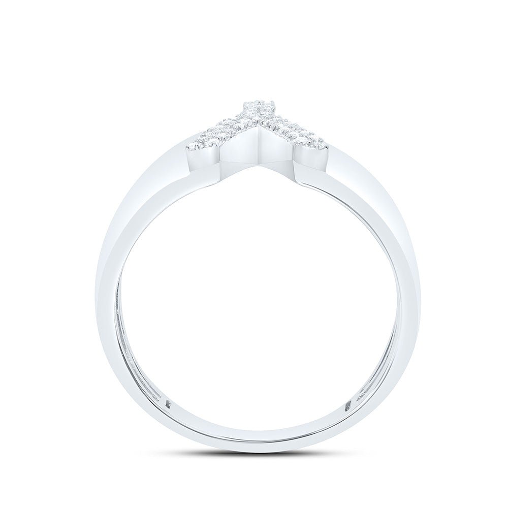 Sterling Silver Diamond Initial "Y" Men's Ring 1/10 Cttw - Splendid Jewellery