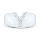 Sterling Silver Diamond Initial "Y" Men's Ring 1/10 Cttw - Splendid Jewellery
