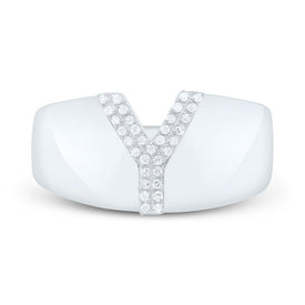 Sterling Silver Diamond Initial 