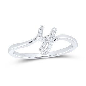 Sterling Silver Diamond Initial 