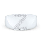Sterling Silver Diamond Initial "Z" Men's Ring 1/8 Cttw - Splendid Jewellery