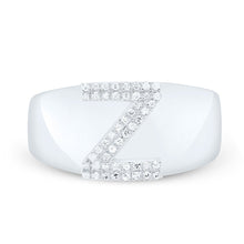 Load image into Gallery viewer, Sterling Silver Diamond Initial "Z" Men's Ring 1/8 Cttw - Splendid Jewellery