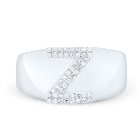 Sterling Silver Diamond Initial 