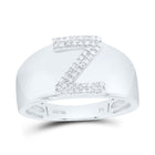 Sterling Silver Diamond Initial "Z" Men's Ring 1/8 Cttw - Splendid Jewellery